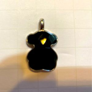 Tous Silver and Faceted Onyx Color Pendant